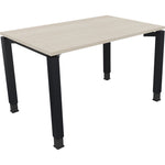 Neutralware Schreibtisch all in one 1.200 x 680-820 x 800 mm (B x H x T) Vierfuß Quadratrohr akazie hell