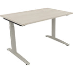 Neutralware Schreibtisch all in one 1.200 x 650-850 x 800 mm (B x H x T) Flachkufe Quadratrohr akazie hell – Produktbild