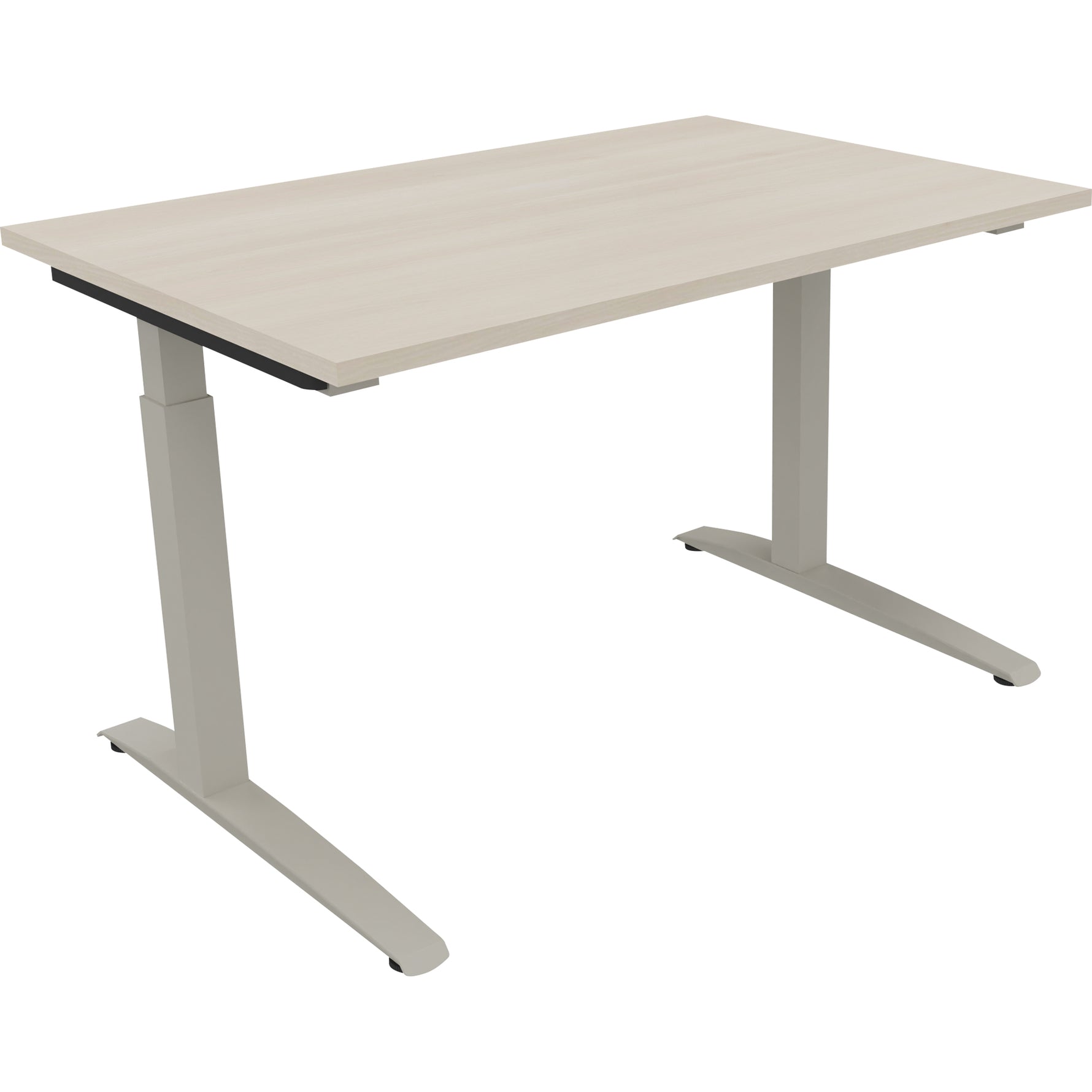 Neutralware Schreibtisch all in one 1.200 x 650-850 x 800 mm (B x H x T) Flachkufe Quadratrohr akazie hell – Produktbild