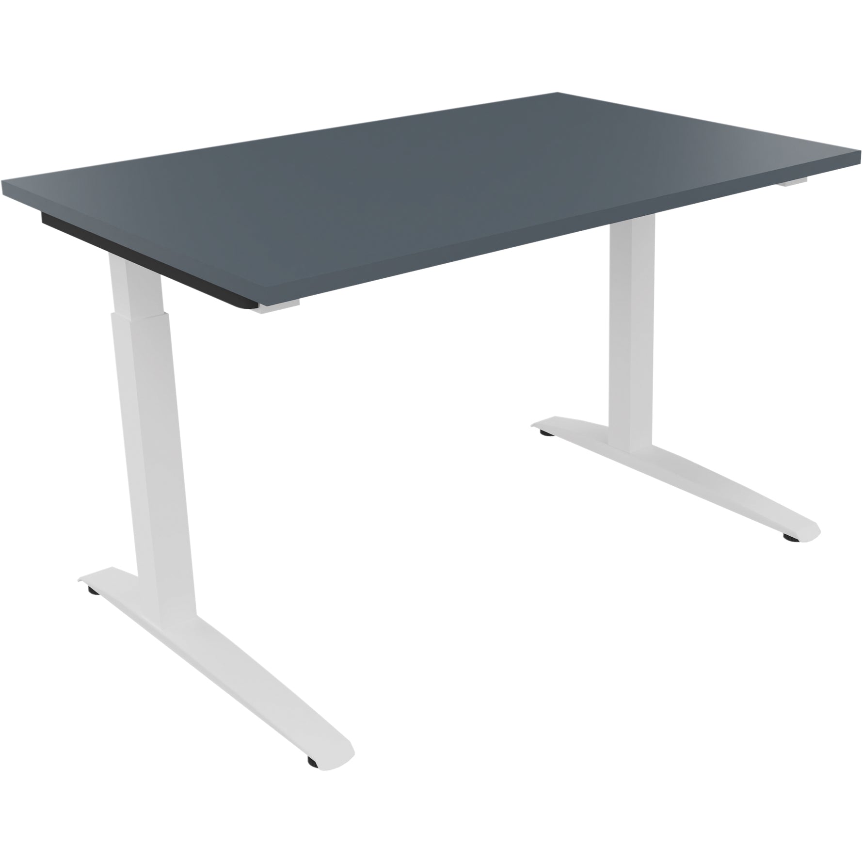 Neutralware Schreibtisch all in one 1.200 x 650-850 x 800 mm (B x H x T) Flachkufe Quadratrohr lavagrau – Produktbild 3