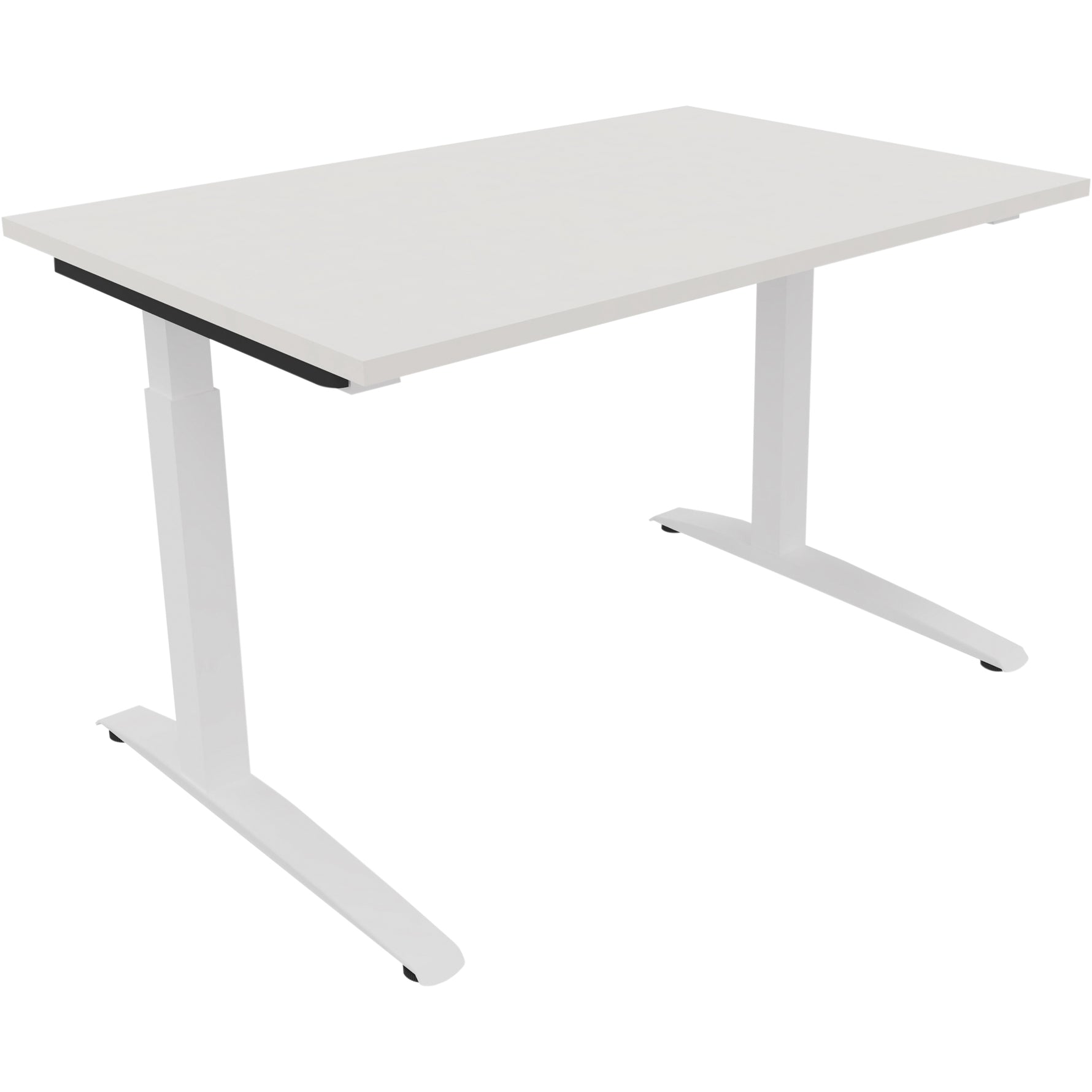 Neutralware Schreibtisch all in one 1.200 x 650-850 x 800 mm (B x H x T) Flachkufe Quadratrohr diamantweiß