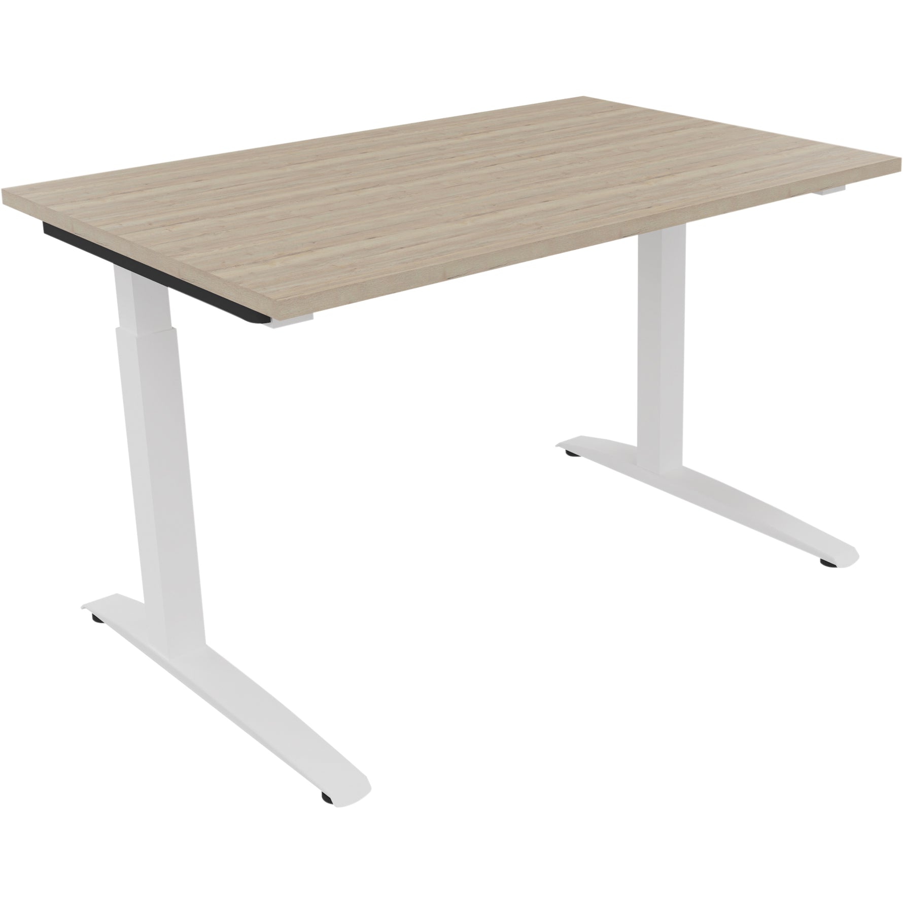 Neutralware Schreibtisch all in one 1.200 x 650-850 x 800 mm (B x H x T) Flachkufe Quadratrohr eiche natur – Produktbild