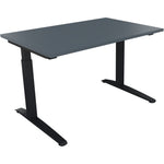 Neutralware Schreibtisch all in one 1.200 x 650-850 x 800 mm (B x H x T) Flachkufe Quadratrohr lavagrau
