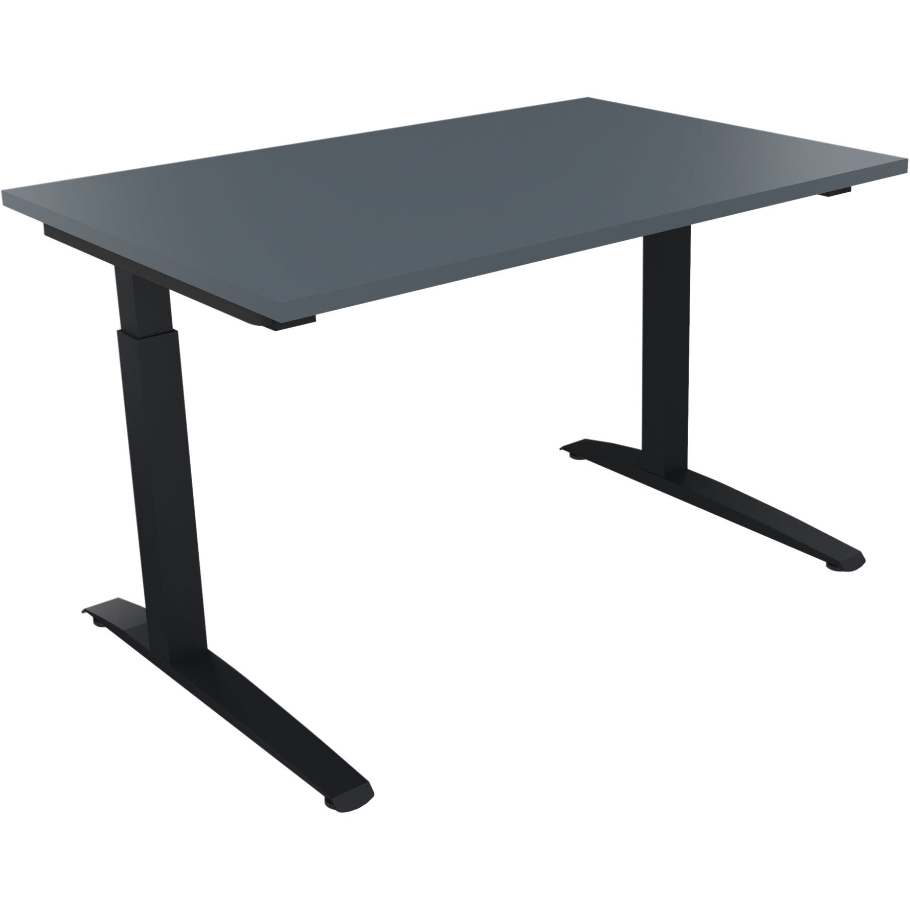 Neutralware Schreibtisch all in one 1.200 x 650-850 x 800 mm (B x H x T) Flachkufe Quadratrohr lavagrau