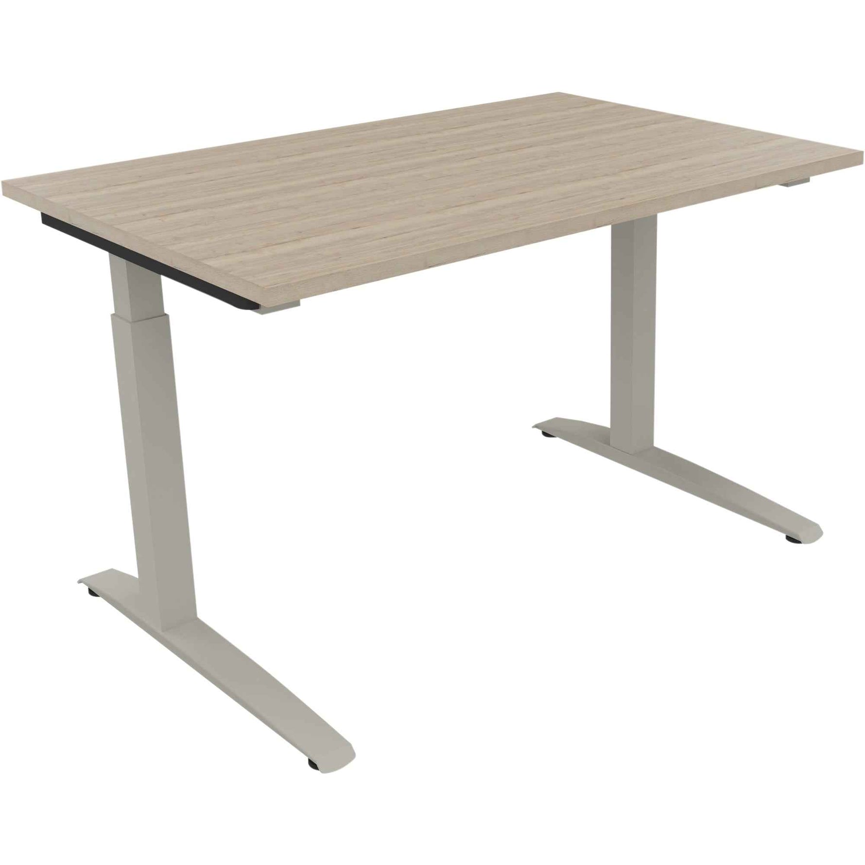 Schreibtisch all in one 1.200 x 650-850 x 800 mm (B x H x T) Flachkufe Quadratrohr eiche natur