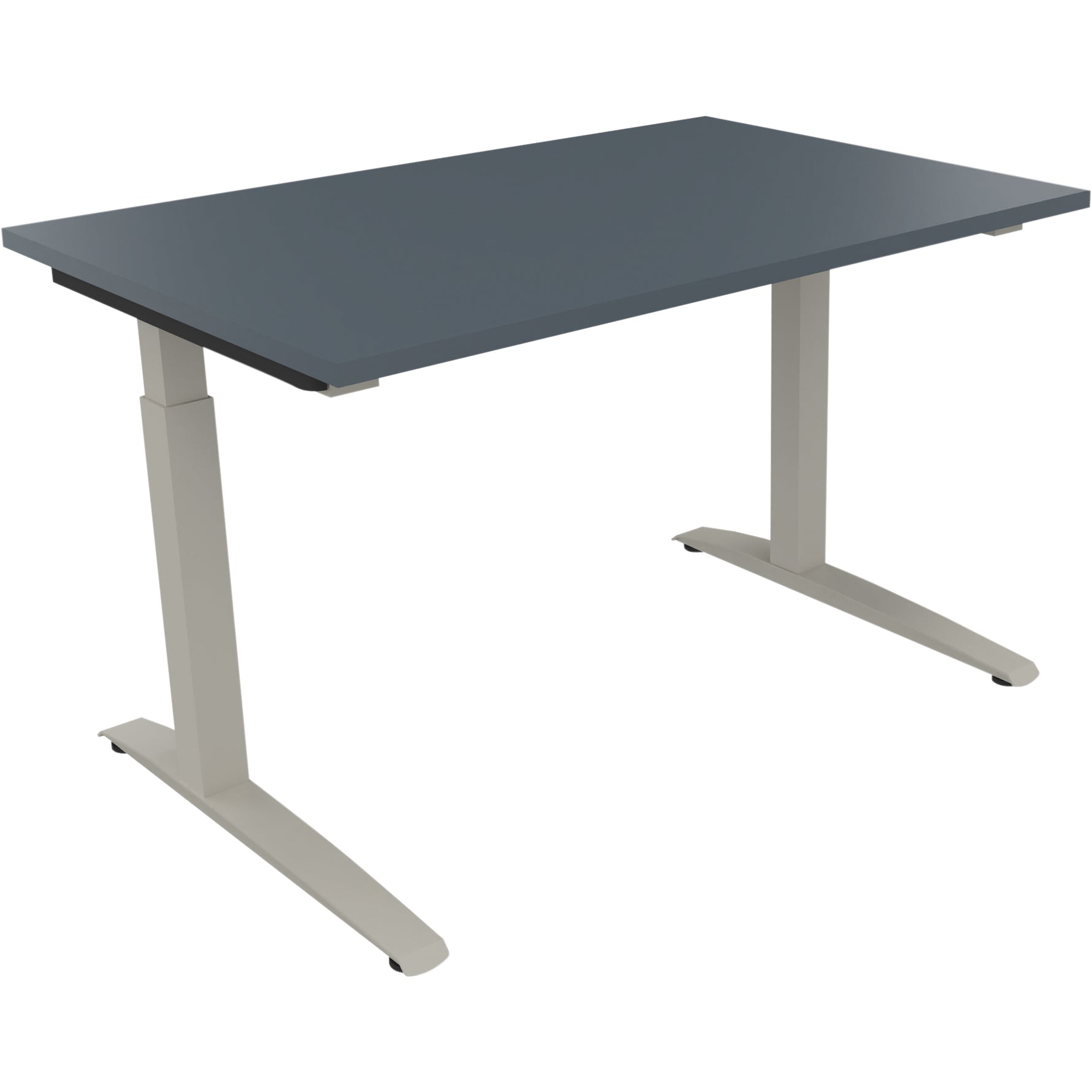Neutralware Schreibtisch all in one 1.200 x 650-850 x 800 mm (B x H x T) Flachkufe Quadratrohr lavagrau – Produktbild 2