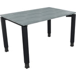 Neutralware Schreibtisch all in one 1.200 x 680-820 x 800 mm (B x H x T) Vierfuß Quadratrohr beton hell – Produktbild 2