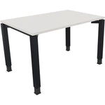 Neutralware Schreibtisch all in one 1.200 x 680-820 x 800 mm (B x H x T) Vierfuß Quadratrohr diamantweiß