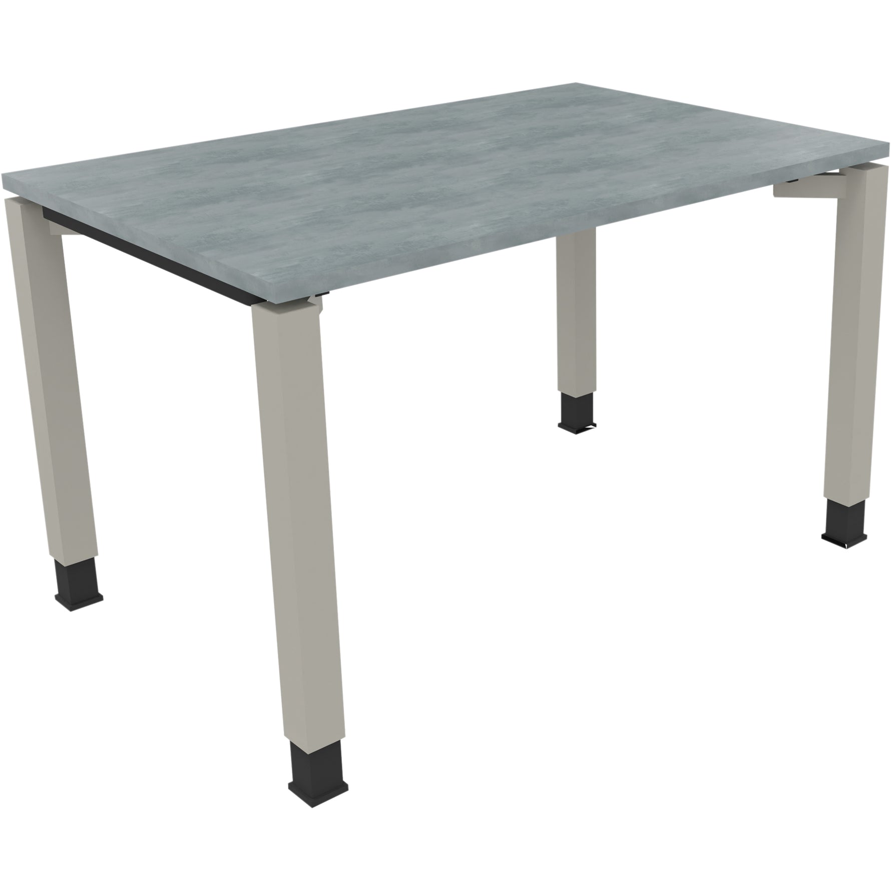 Neutralware Schreibtisch all in one 1.200 x 680-820 x 800 mm (B x H x T) Vierfuß Quadratrohr beton hell – Produktbild 3