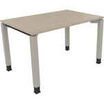 Schreibtisch all in one 1.200 x 680-820 x 800 mm (B x H x T) Vierfuß Quadratrohr eiche natur