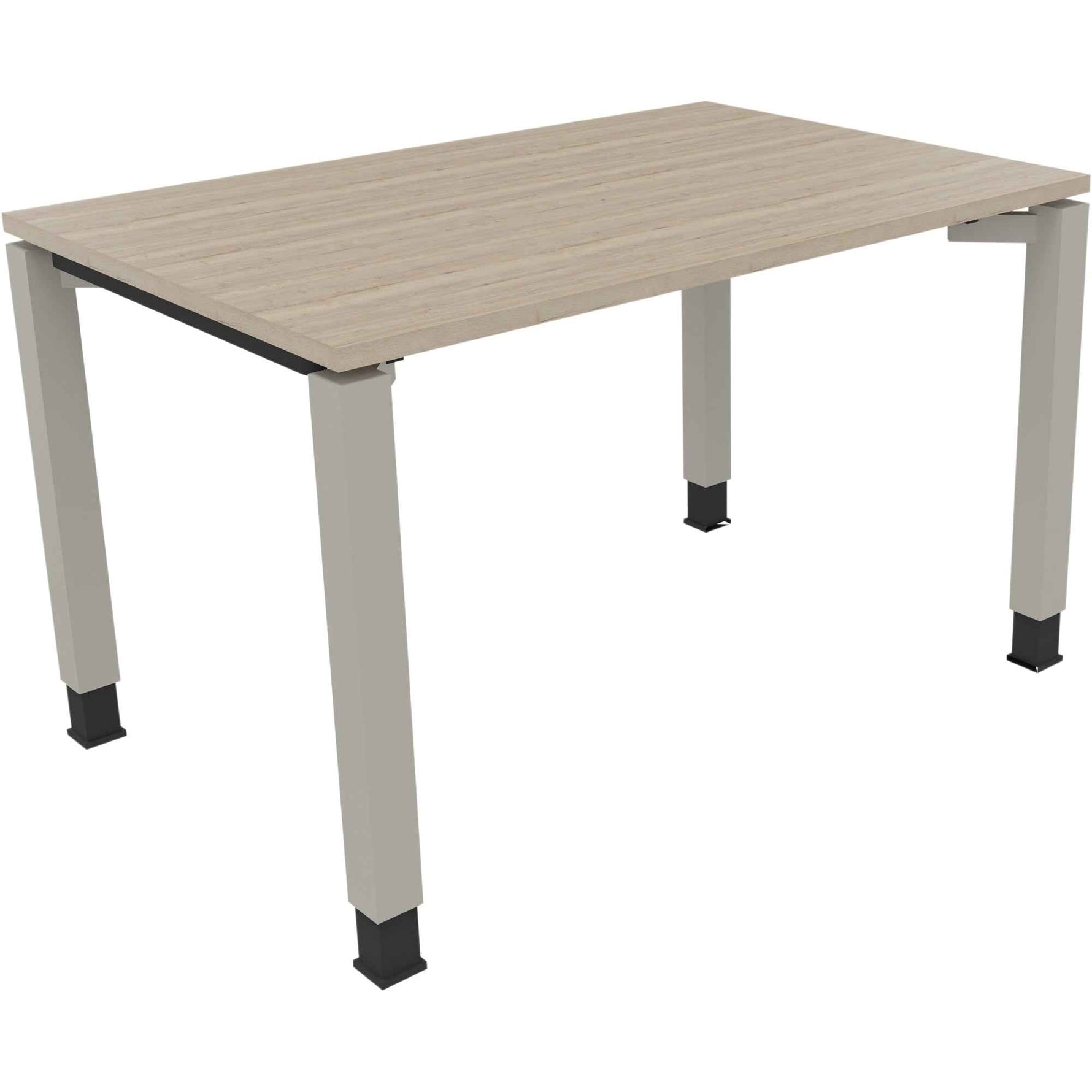 Schreibtisch all in one 1.200 x 680-820 x 800 mm (B x H x T) Vierfuß Quadratrohr eiche natur