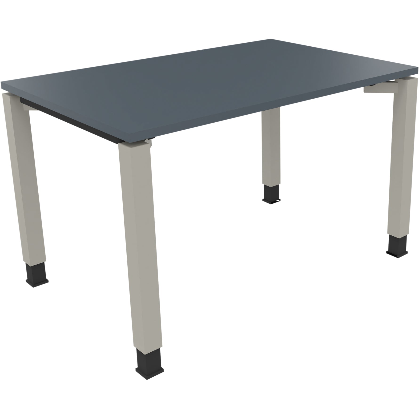 Neutralware Schreibtisch all in one 1.200 x 680-820 x 800 mm (B x H x T) Vierfuß Quadratrohr lavagrau – Produktbild 2