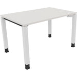Neutralware Schreibtisch all in one 1.200 x 680-820 x 800 mm (B x H x T) Vierfuß Quadratrohr diamantweiß – Produktbild 3