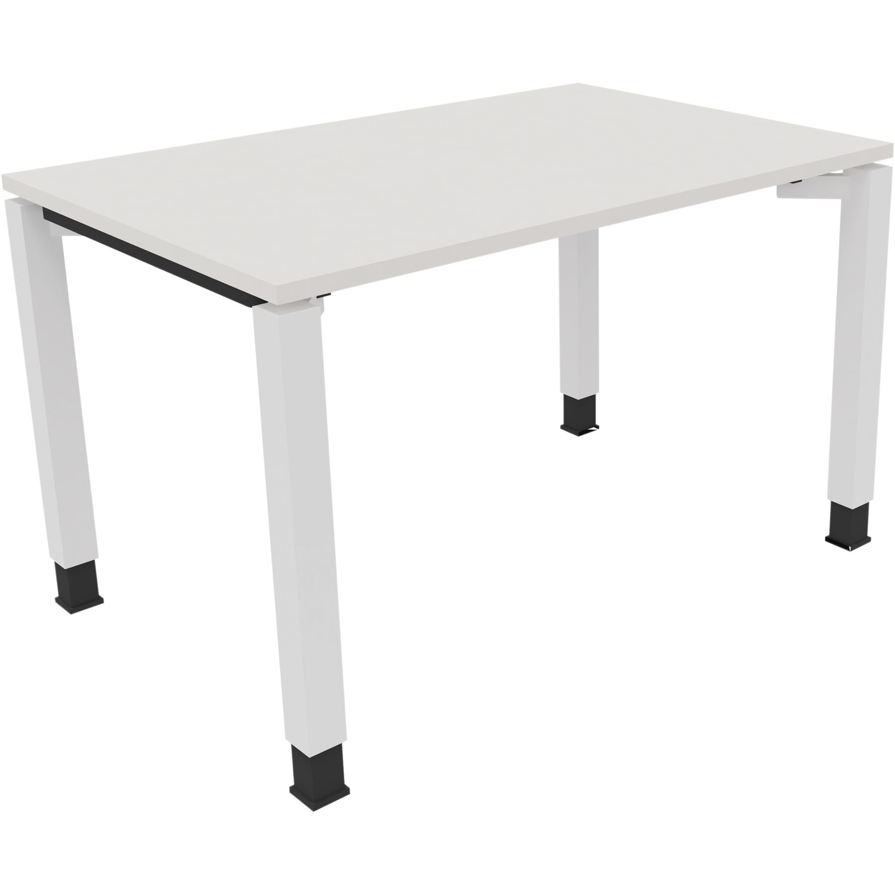 Neutralware Schreibtisch all in one 1.200 x 680-820 x 800 mm (B x H x T) Vierfuß Quadratrohr diamantweiß – Produktbild 3