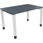 Neutralware Schreibtisch all in one 1.200 x 680-820 x 800 mm (B x H x T) Vierfuß Quadratrohr lavagrau – Produktbild 3