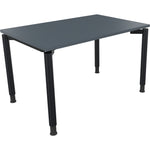 Neutralware Schreibtisch all in one 1.200 x 680-820 x 800 mm (B x H x T) Vierfuß Rundrohr lavagrau