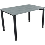 Neutralware Schreibtisch all in one 1.200 x 680-820 x 800 mm (B x H x T) Vierfuß Rundrohr beton hell