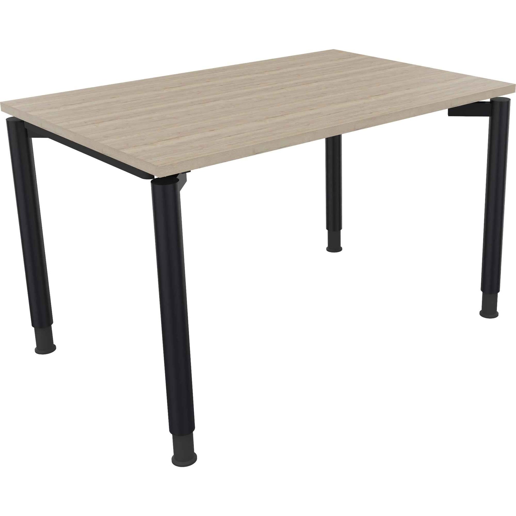 Schreibtisch all in one 1.200 x 680-820 x 800 mm (B x H x T) Vierfuß Rundrohr eiche natur