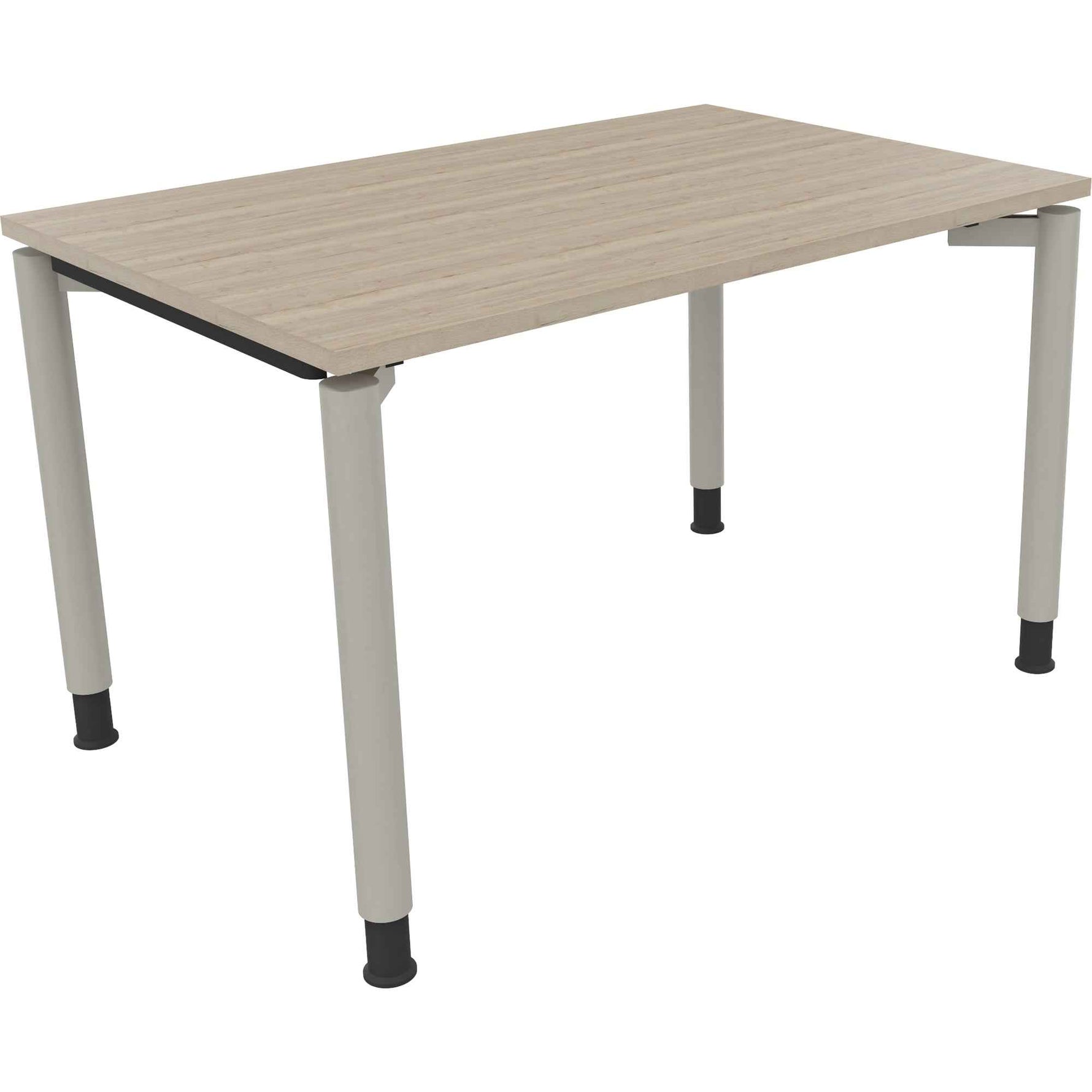 Schreibtisch all in one 1.200 x 680-820 x 800 mm (B x H x T) Vierfuß Rundrohr eiche natur