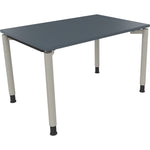 Neutralware Schreibtisch all in one 1.200 x 680-820 x 800 mm (B x H x T) Vierfuß Rundrohr lavagrau – Produktbild 2