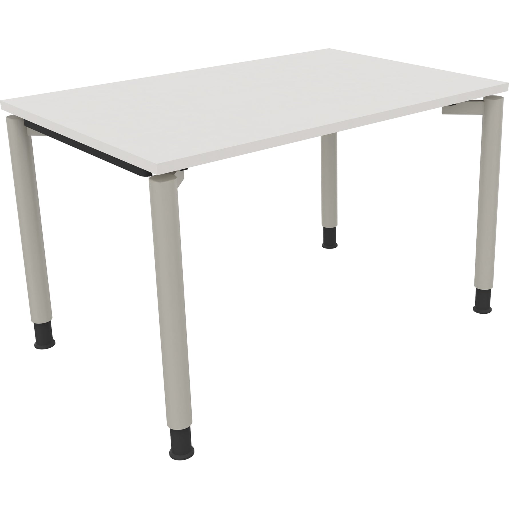 Neutralware Schreibtisch all in one 1.200 x 680-820 x 800 mm (B x H x T) Vierfuß Rundrohr diamantweiß – Produktbild 2