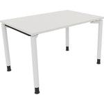 Neutralware Schreibtisch all in one 1.200 x 680-820 x 800 mm (B x H x T) Vierfuß Rundrohr diamantweiß – Produktbild 3