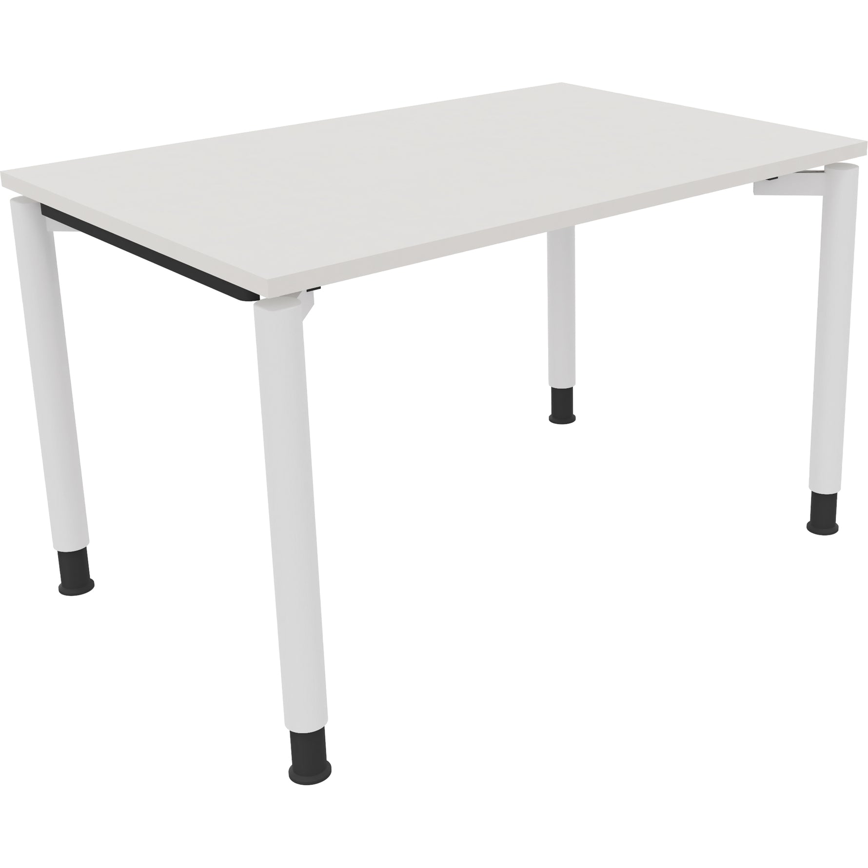 Neutralware Schreibtisch all in one 1.200 x 680-820 x 800 mm (B x H x T) Vierfuß Rundrohr diamantweiß – Produktbild 3