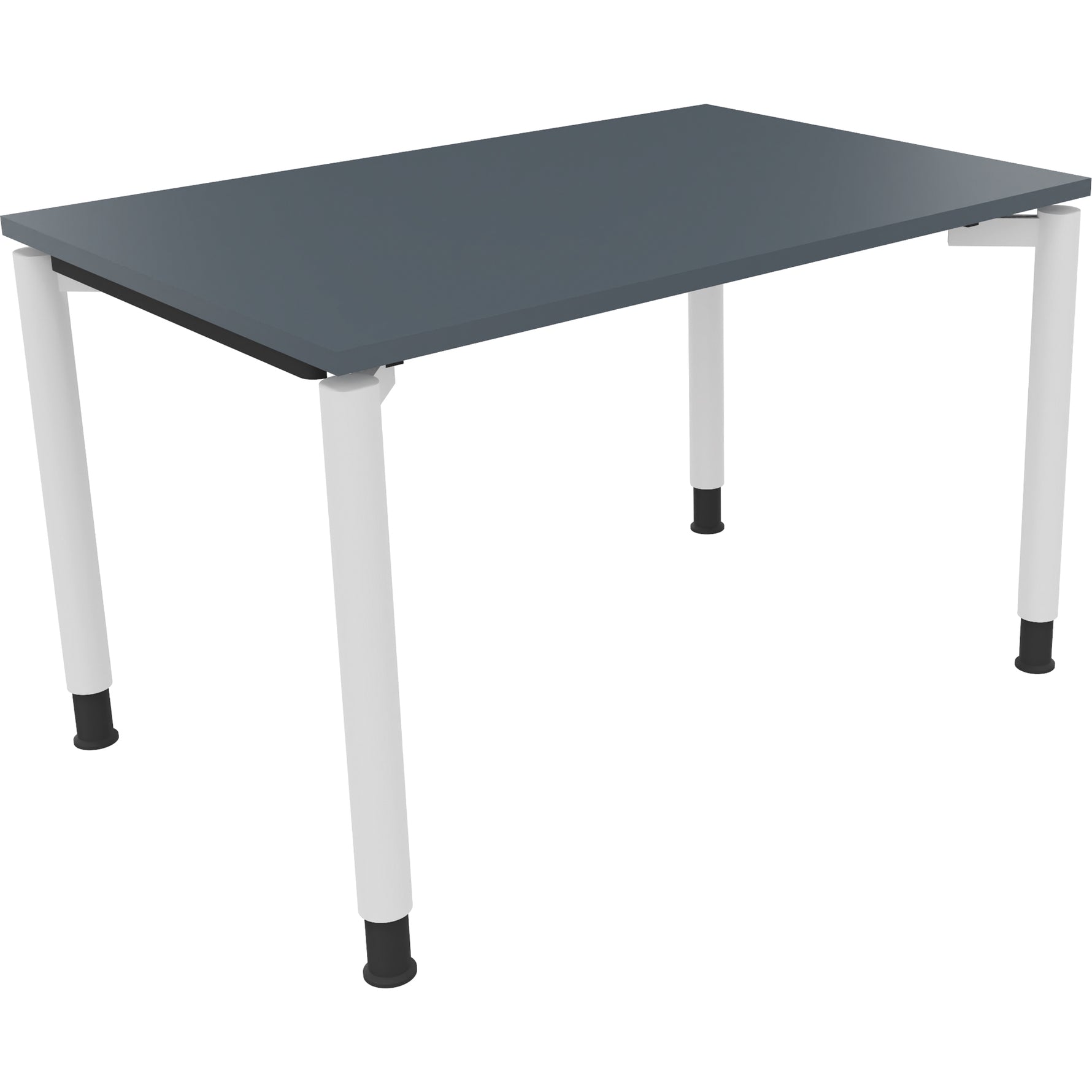 Neutralware Schreibtisch all in one 1.200 x 680-820 x 800 mm (B x H x T) Vierfuß Rundrohr lavagrau – Produktbild 3