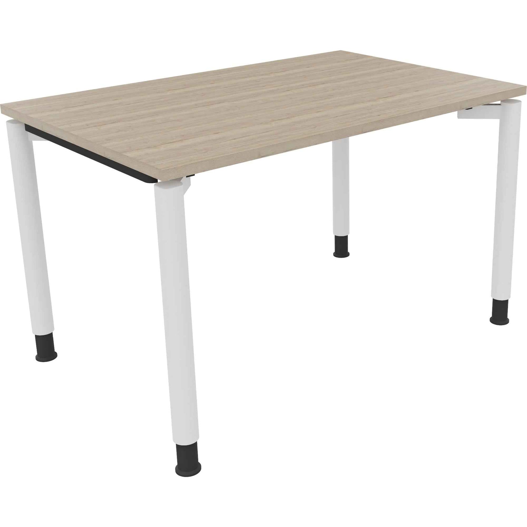 Schreibtisch all in one 1.200 x 680-820 x 800 mm (B x H x T) Vierfuß Rundrohr eiche natur
