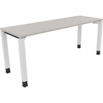 Neutralware Schreibtisch all in one 1.800 x 680-820 x 600 mm (B x H x T) Vierfuß Quadratrohr lichtgrau – Produktbild 3