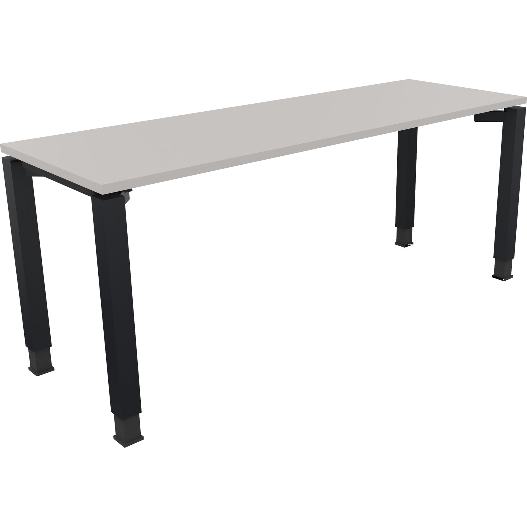 Neutralware Schreibtisch all in one 1.800 x 680-820 x 600 mm (B x H x T) Vierfuß Quadratrohr lichtgrau – Produktbild 2