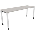 Neutralware Schreibtisch all in one 1.800 x 680-820 x 600 mm (B x H x T) Vierfuß Rundrohr lichtgrau – Produktbild 3