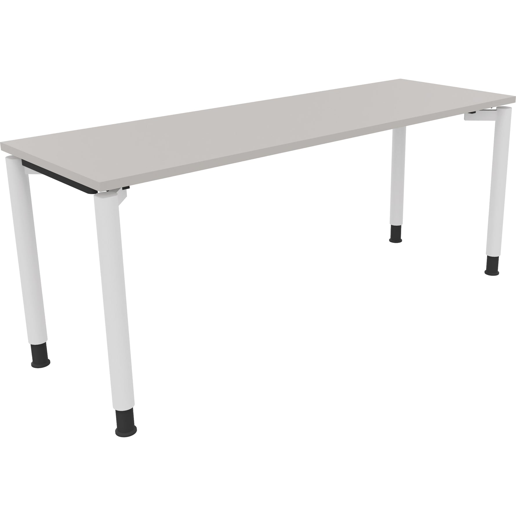 Neutralware Schreibtisch all in one 1.800 x 680-820 x 600 mm (B x H x T) Vierfuß Rundrohr lichtgrau – Produktbild 3