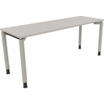 Neutralware Schreibtisch all in one 1.800 x 680-820 x 600 mm (B x H x T) Vierfuß Rundrohr lichtgrau