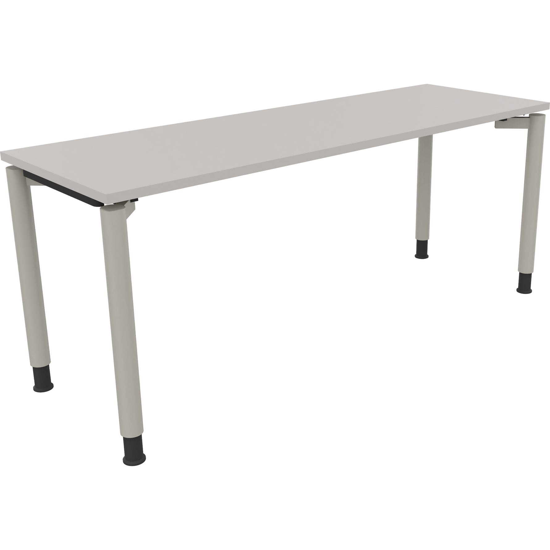 Neutralware Schreibtisch all in one 1.800 x 680-820 x 600 mm (B x H x T) Vierfuß Rundrohr lichtgrau