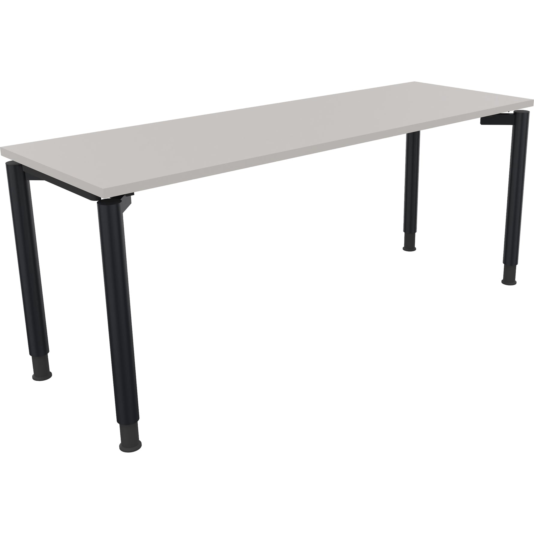 Neutralware Schreibtisch all in one 1.800 x 680-820 x 600 mm (B x H x T) Vierfuß Rundrohr lichtgrau – Produktbild 2