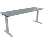 Neutralware Schreibtisch all in one 1.800 x 650-850 x 600 mm (B x H x T) Flachkufe Quadratrohr beton hell