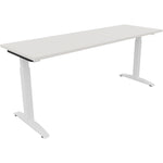 Neutralware Schreibtisch all in one 1.800 x 650-850 x 600 mm (B x H x T) Flachkufe Quadratrohr diamantweiß – Produktbild