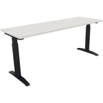 Neutralware Schreibtisch all in one 1.800 x 650-850 x 600 mm (B x H x T) Flachkufe Quadratrohr diamantweiß