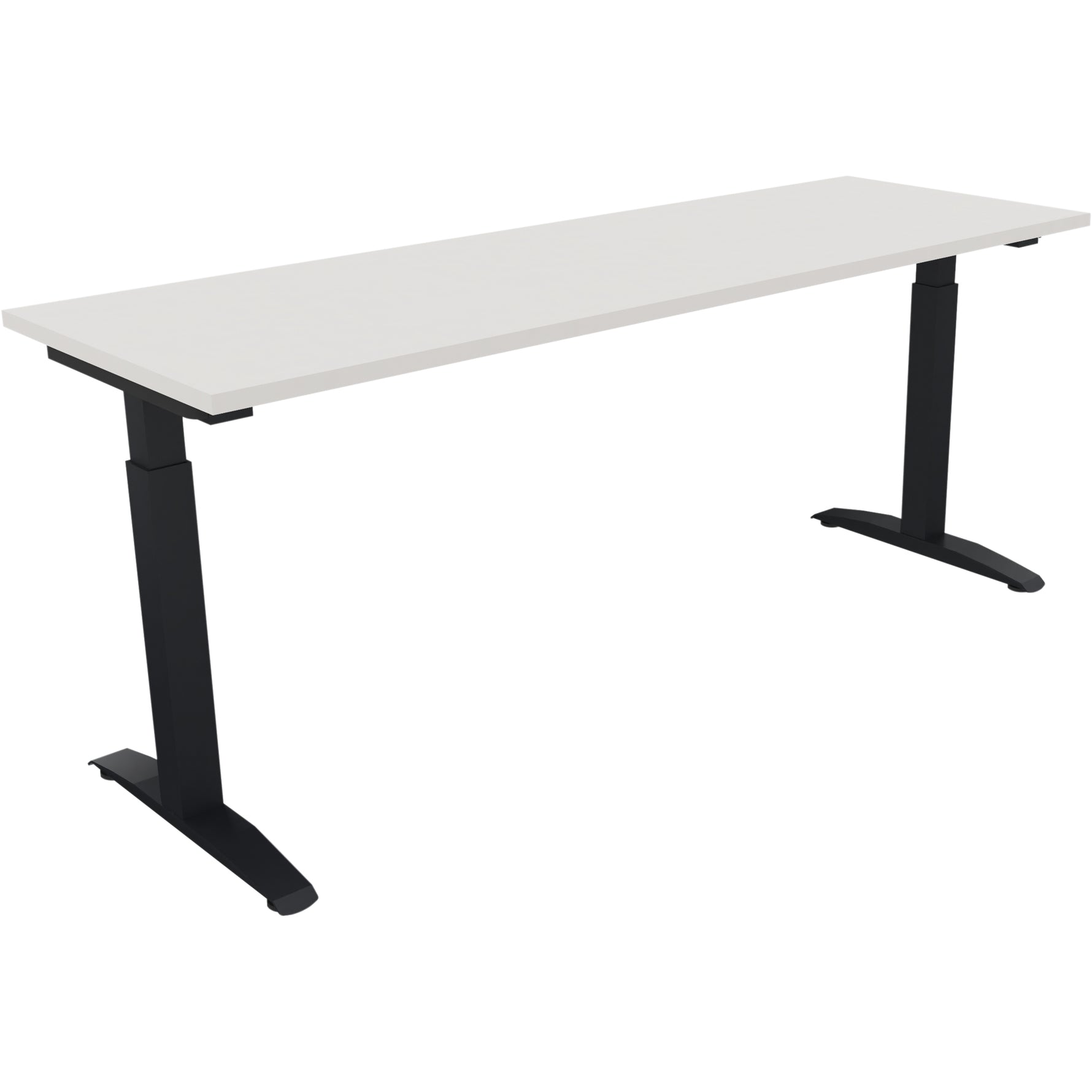 Neutralware Schreibtisch all in one 1.800 x 650-850 x 600 mm (B x H x T) Flachkufe Quadratrohr diamantweiß