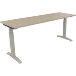 Neutralware Schreibtisch all in one 1.800 x 650-850 x 600 mm (B x H x T) Flachkufe Quadratrohr eiche natur – Produktbild