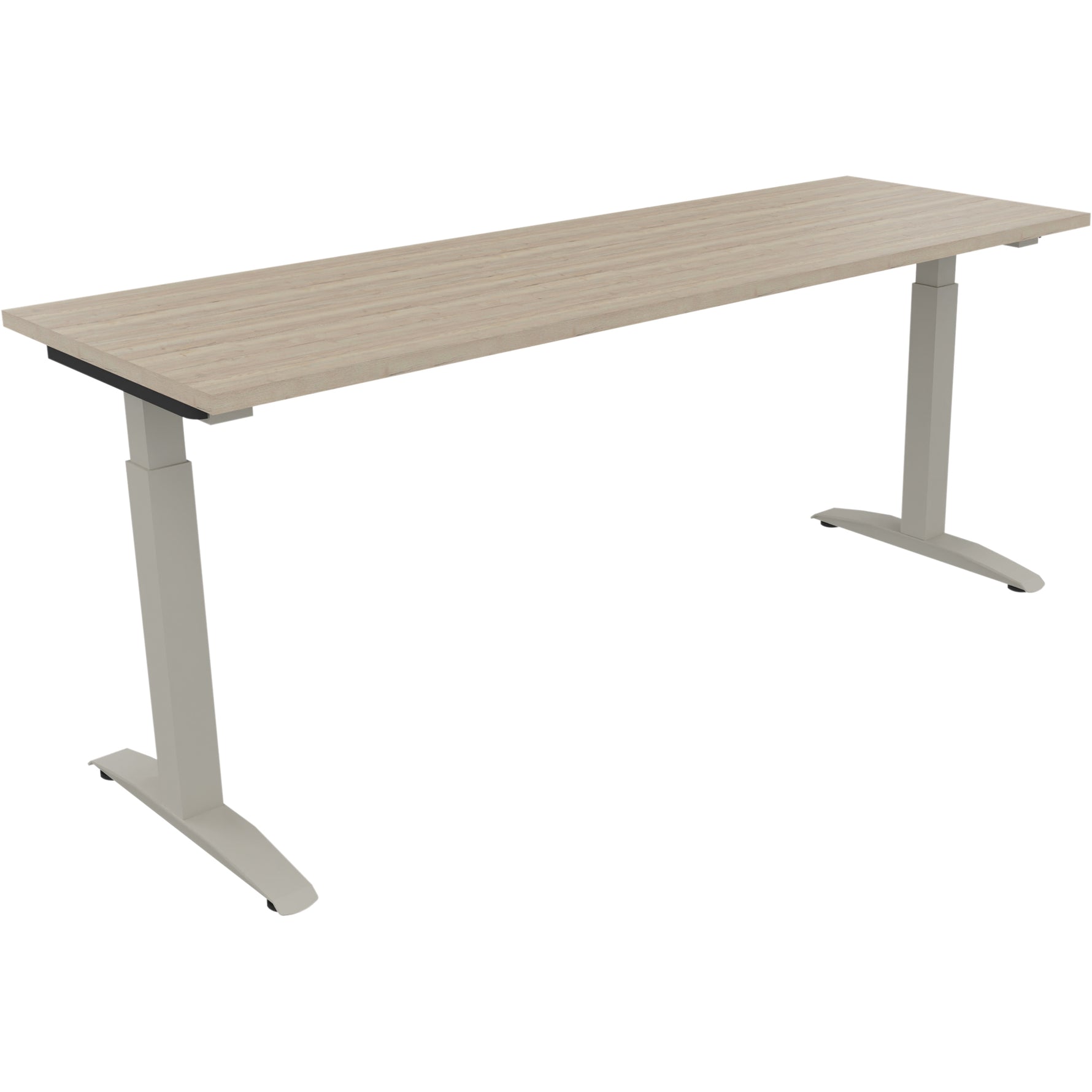Neutralware Schreibtisch all in one 1.800 x 650-850 x 600 mm (B x H x T) Flachkufe Quadratrohr eiche natur – Produktbild