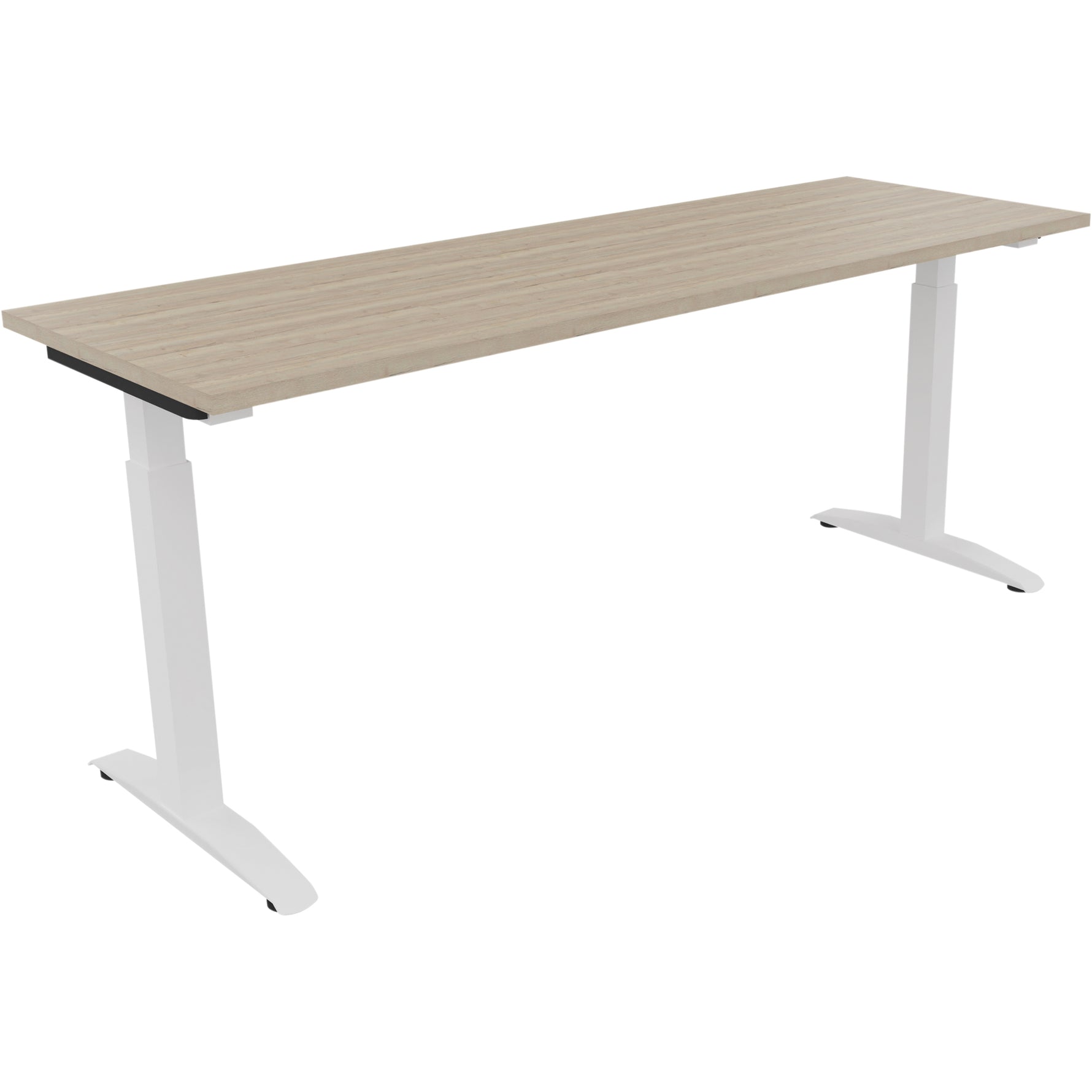 Neutralware Schreibtisch all in one 1.800 x 650-850 x 600 mm (B x H x T) Flachkufe Quadratrohr eiche natur – Produktbild