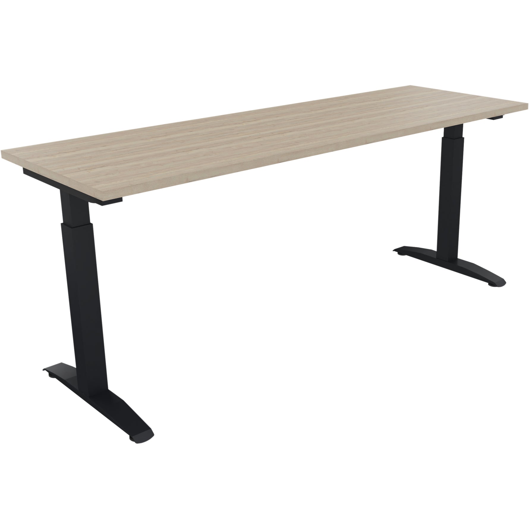 Neutralware Schreibtisch all in one 1.800 x 650-850 x 600 mm (B x H x T) Flachkufe Quadratrohr eiche natur
