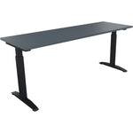 Neutralware Schreibtisch all in one 1.800 x 650-850 x 600 mm (B x H x T) Flachkufe Quadratrohr lavagrau