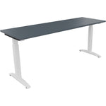 Neutralware Schreibtisch all in one 1.800 x 650-850 x 600 mm (B x H x T) Flachkufe Quadratrohr lavagrau – Produktbild 3