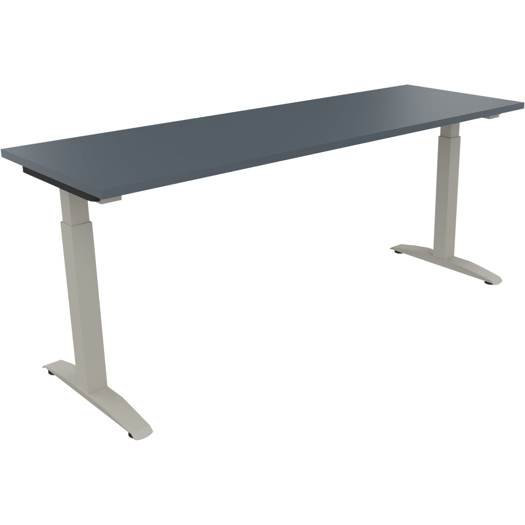 Neutralware Schreibtisch all in one 1.800 x 650-850 x 600 mm (B x H x T) Flachkufe Quadratrohr lavagrau – Produktbild 2