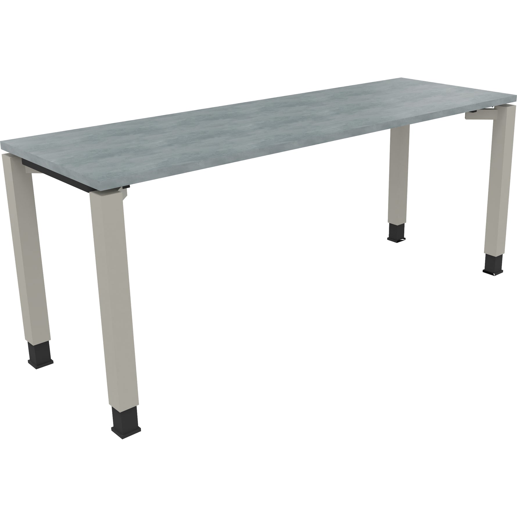 Neutralware Schreibtisch all in one 1.800 x 680-820 x 600 mm (B x H x T) Vierfuß Quadratrohr beton hell