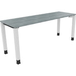Neutralware Schreibtisch all in one 1.800 x 680-820 x 600 mm (B x H x T) Vierfuß Quadratrohr beton hell – Produktbild 3