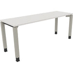 Neutralware Schreibtisch all in one 1.800 x 680-820 x 600 mm (B x H x T) Vierfuß Quadratrohr diamantweiß – Produktbild 2